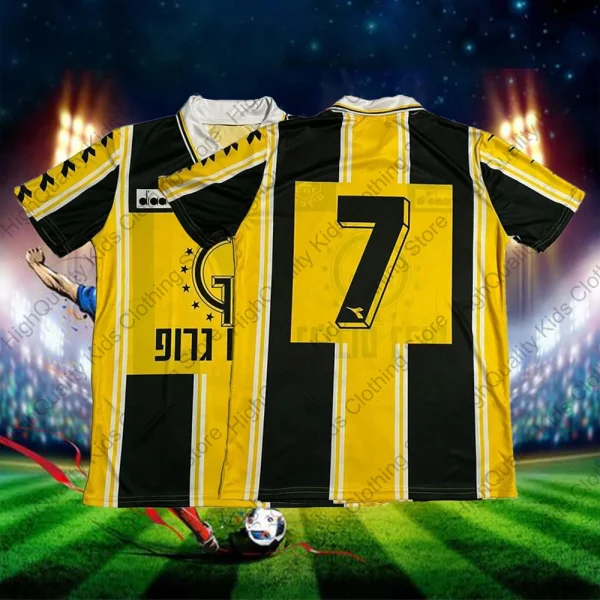 New Arrival 95-96 Beitar Jerusalem Home Kit Retro Football Jersey Adults Kids Summer Sportswear Soccer Training Child Clothing