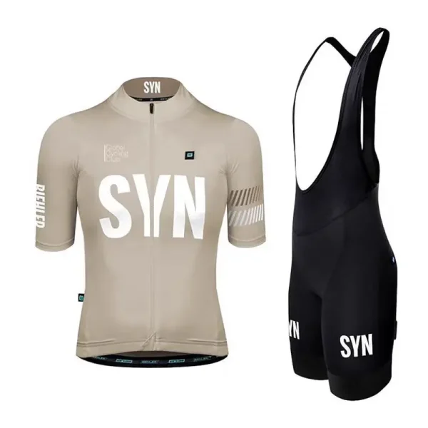 SYN Cycling suit set men's cycling jersey short sleeved moisture absorbing and breathable outdoor road cycling bib sports shirt, - Image 5