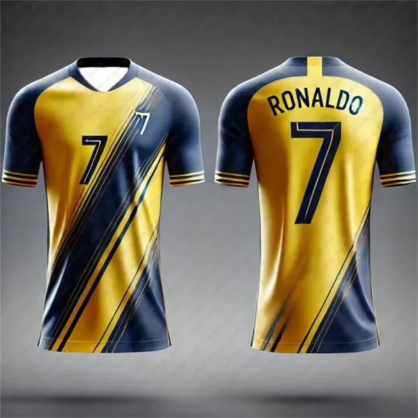 Ronaldo No.7 Kids Adult Sports Shirt Summer Outdoor Football Breathable T-shirt Runing Bodybuilding Training Jersey Clothing - Image 3