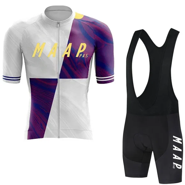 MAAPPAS Bicycle jersey summer short men's cycling suit set tight fitting and breathable bicycle bib quick drying sports shirt - Image 3
