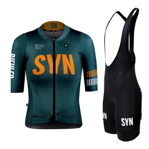 SYN Cycling suit set men's cycling jersey short sleeved moisture absorbing and breathable outdoor road cycling bib sports shirt,