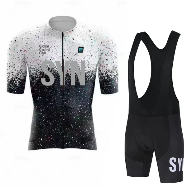 SYN Cycling suit set men's cycling jersey short sleeved lightweight breathable outdoor cycling bib quick drying sports shirt - Image 4