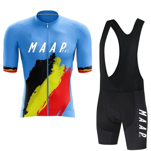 MAAPPAS Bicycle jersey summer short men's cycling suit set tight fitting and breathable bicycle bib quick drying sports shirt - Image 2