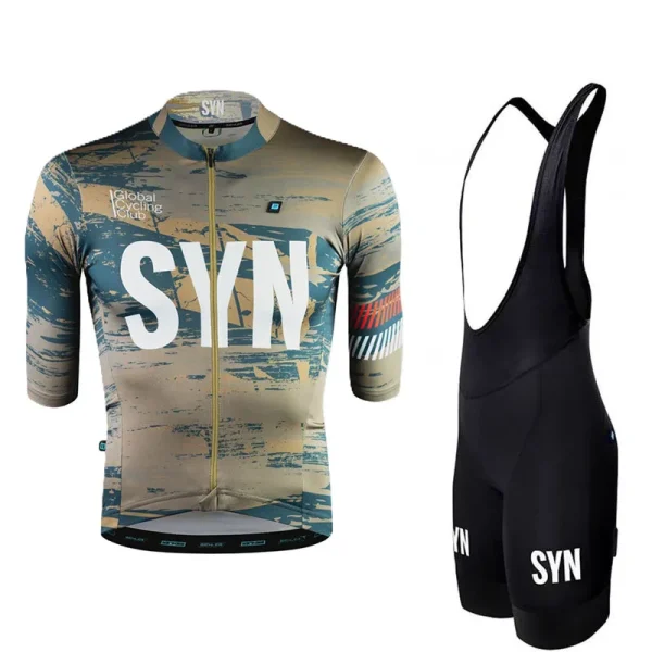 SYN Bicycle jersey men's cycling suit set short sleeved quick drying breathable outdoor road cycling bib sports shirt