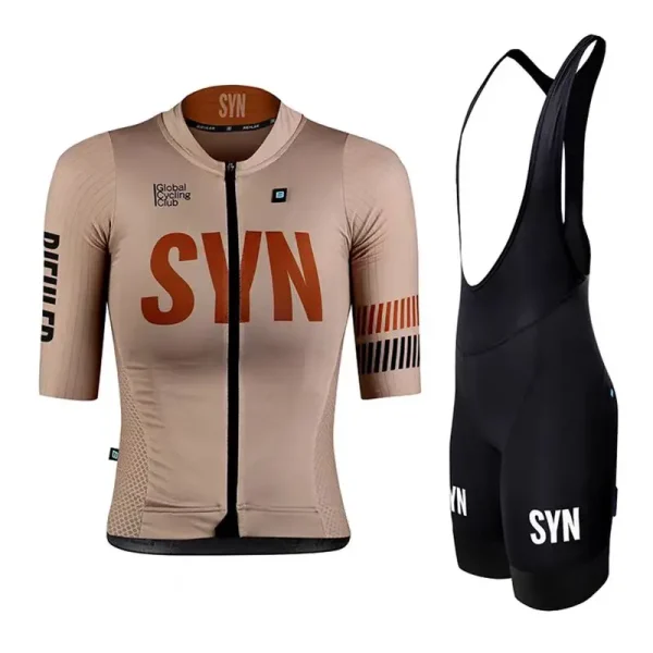 SYN Cycling suit set men's cycling jersey short sleeved moisture absorbing and breathable outdoor road cycling bib sports shirt, - Image 4
