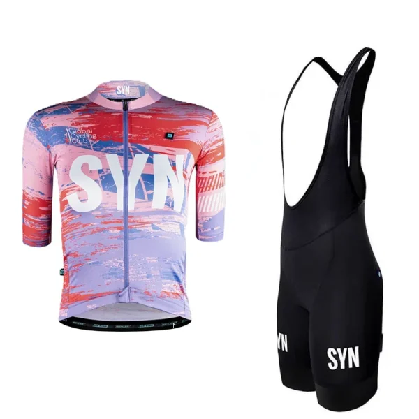SYN Bicycle jersey men's cycling suit set short sleeved quick drying breathable outdoor road cycling bib sports shirt - Image 2