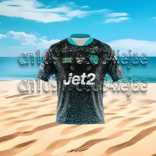 2025 Rugby Sports Shirt Leigh-Leopards Leopards Breathable Quick Drying Training T-Shirt England Men Women Short Sleeve Shirt