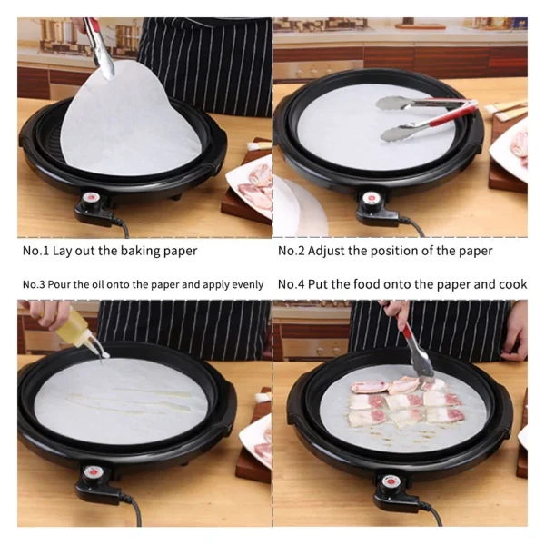 100 Sheets Baking Paper Air Fryer Liner Perforation Baking Parchment Oven Steamer Non-Stick Steaming Paper 7/7.5/8/8.5/9 Inches - Image 5