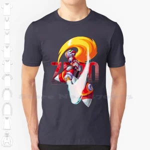 Zero 100% Pure Cotton T-Shirt Megaman X Mega Man Rockman Megamanzero