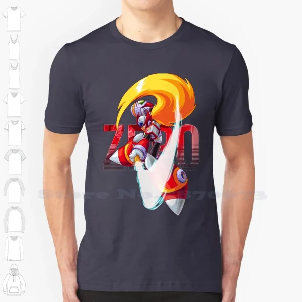Zero 100% Pure Cotton T-Shirt Megaman X Mega Man Rockman Megamanzero