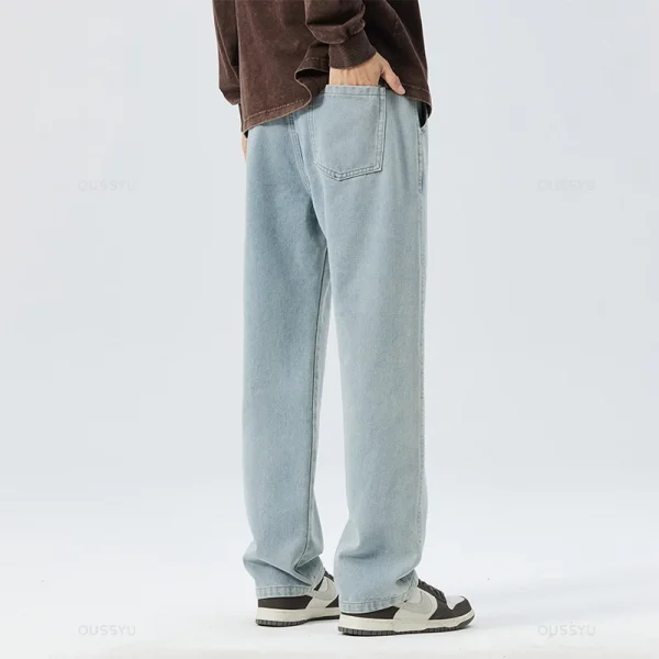 Brand Clothing New Baggy Jeans Men Cotton Drawstring Elastic Waist Cargo Denim Pants Work Korean Wide Leg Trousers Male S-5XL - Image 4