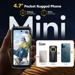 Ulefone Armor Mini 20T Pro 4.7″ Rugged Phone Thermal lmaging FLIR® 5G 6200mAh Smartphone Android 14 16GB(8+8) 256GB