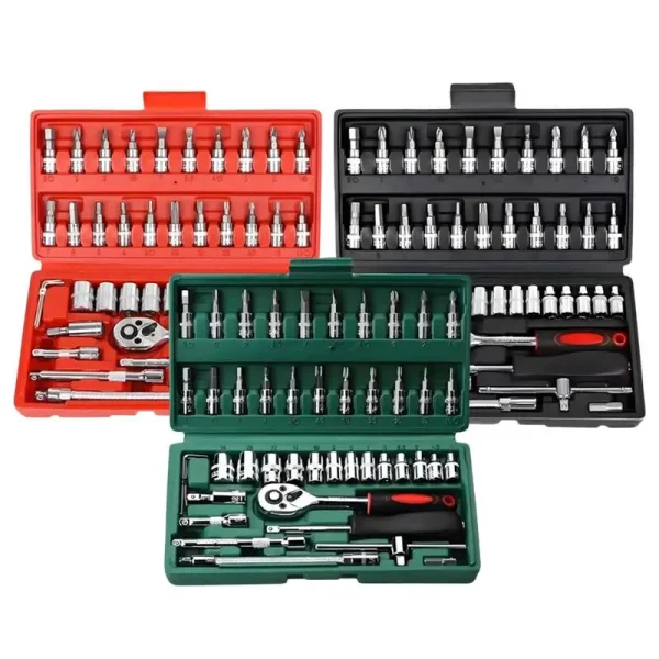 NEW 46 Piece Tool Set-General Household Hand Tool Kit Auto Repair Tool Set with Plastic Toolbox Storage Case