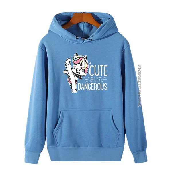 Cute Dangerous Karate Taekwondo Funny Graphic Hooded Sweatshirts Unisex High Quality Thick Sweater Fleece Hoodie Hooded Shirt - Image 2