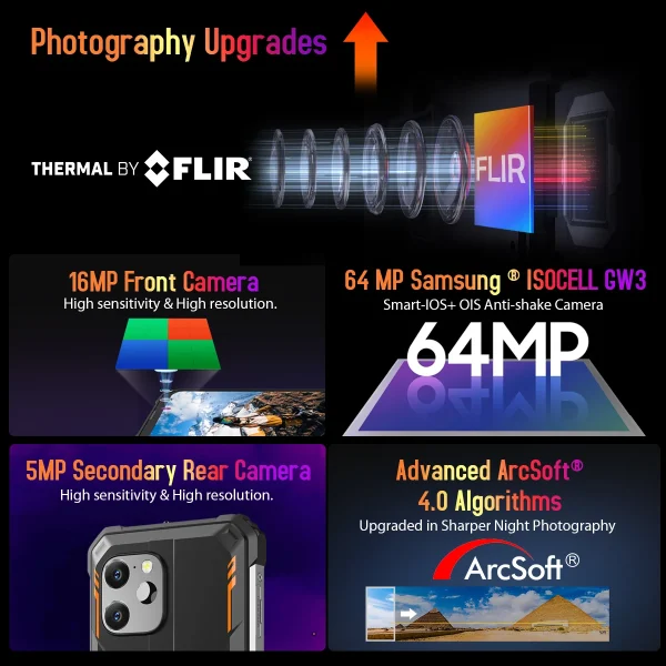 [World Premiere] Blackview BV8900 Rugged Smartphone Android 13 6.5'' Display 16GB 256GB Helio P90 Mobile Phone Thermal Cellphone - Image 3
