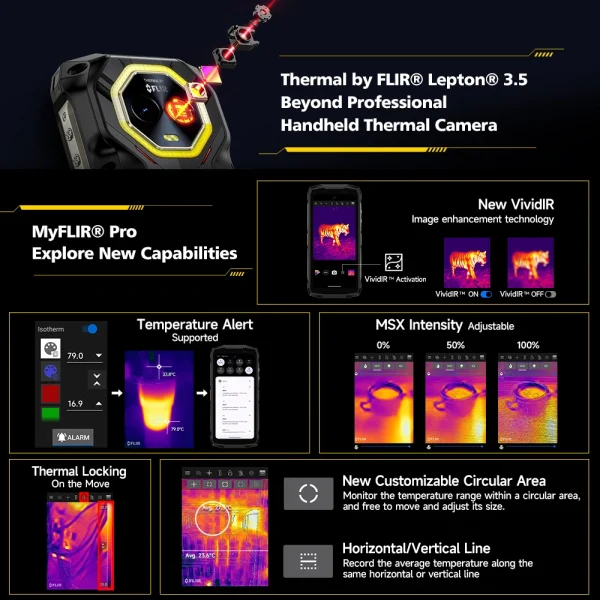 Ulefone Armor Mini 20T Pro 4.7" Rugged Phone Thermal lmaging FLIR® 5G 6200mAh Smartphone Android 14 16GB(8+8) 256GB - Image 3