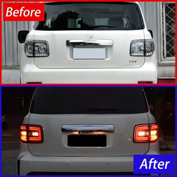 Car Taillights Assembly For Nissan Patrol Y61 2008-2014 LED Auto Rear Back Lamps Upgrade Flashing Signal Light Tool Accessories - Image 5