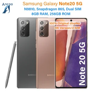 Unlocked Galaxy Note20 5G N9810 256GB ROM 8GB Octa Core 6.7“ Snapdragon 865 64MP&Dual 12MP Dual Sim Original Cell Phone