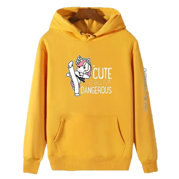 Cute Dangerous Karate Taekwondo Funny Graphic Hooded Sweatshirts Unisex High Quality Thick Sweater Fleece Hoodie Hooded Shirt - Image 4