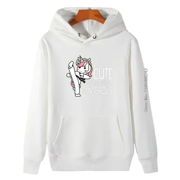 Cute Dangerous Karate Taekwondo Funny Graphic Hooded Sweatshirts Unisex High Quality Thick Sweater Fleece Hoodie Hooded Shirt - Image 6