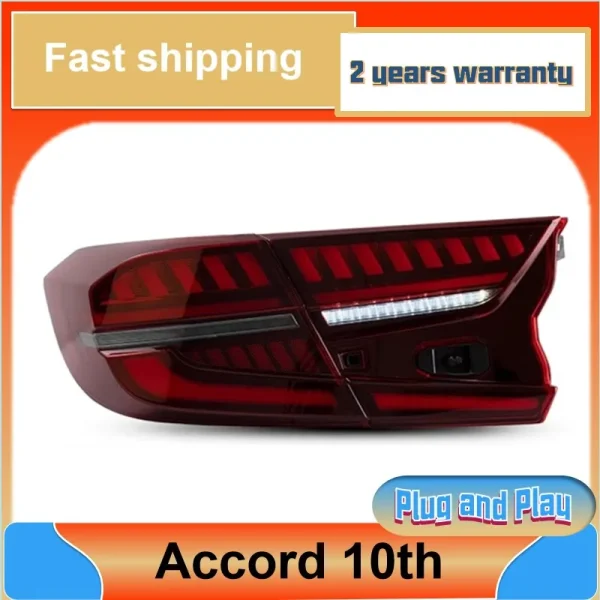Car Styling for Honda Accord 10th Taillight 2018-2022 Accord Tail Lights Rear DRL Fog Brake Turn Signal Reversing - Image 6