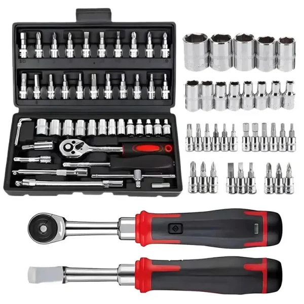 NEW 46 Piece Tool Set-General Household Hand Tool Kit Auto Repair Tool Set with Plastic Toolbox Storage Case - Image 3