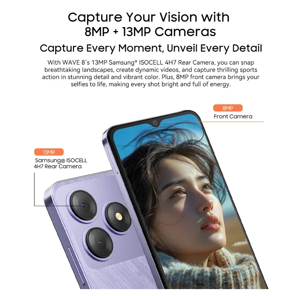 Blackview WAVE 8 Smartphone 6.56'' HD+IPS Display,Octa Core T606 128GB/256GB,5000mAh Battery,Cell Phone 13MP Camera Android 14 - Image 6
