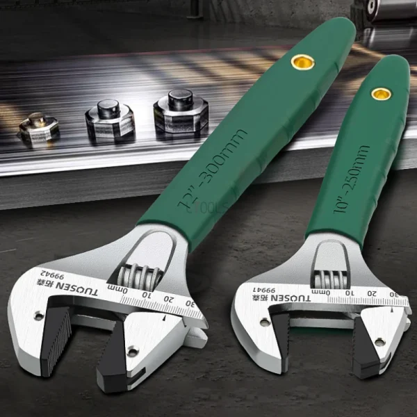 Adjustable Wrench Universal Spanner Dip Plastic Carbon Steel Electroplating Mechanical Workshop Hand Repair Tools Car Wrench - Image 3