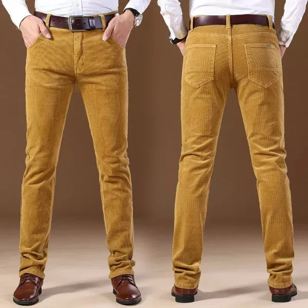 Autumn Winter Men`s Thick Warm Corduroy Pants Fleece Trousers Male Casual Business Style Long Jeans Men - Image 5