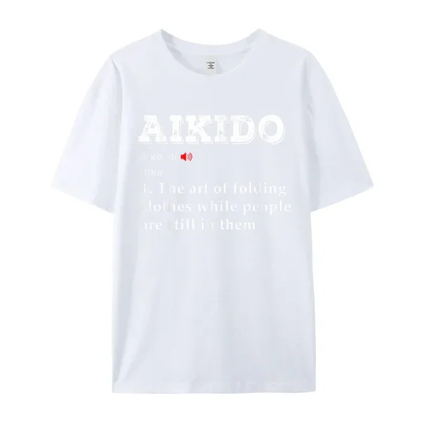 Mens Cute Crazy Tees O Neck Christmas Pure Cotton T Shirts Funny Short Sleeve Aikido Martial arts funny definition- Tops Shirts - Image 2
