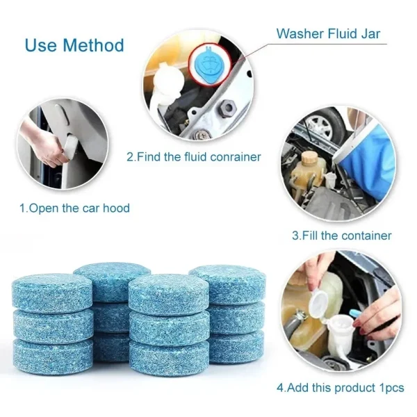 5Pcs Solid Cleaner Wash Cleaning Auto Car Truck Windscreen Wiper Effervescent Tablets Glass Toilet Cleaning Car Accessories - Image 4