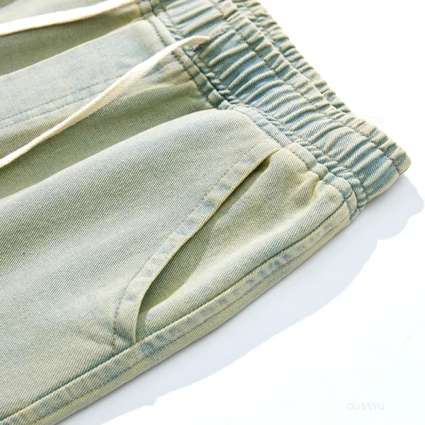 Brand Clothing New Baggy Jeans Men Cotton Drawstring Elastic Waist Cargo Denim Pants Work Korean Wide Leg Trousers Male S-5XL - Image 5