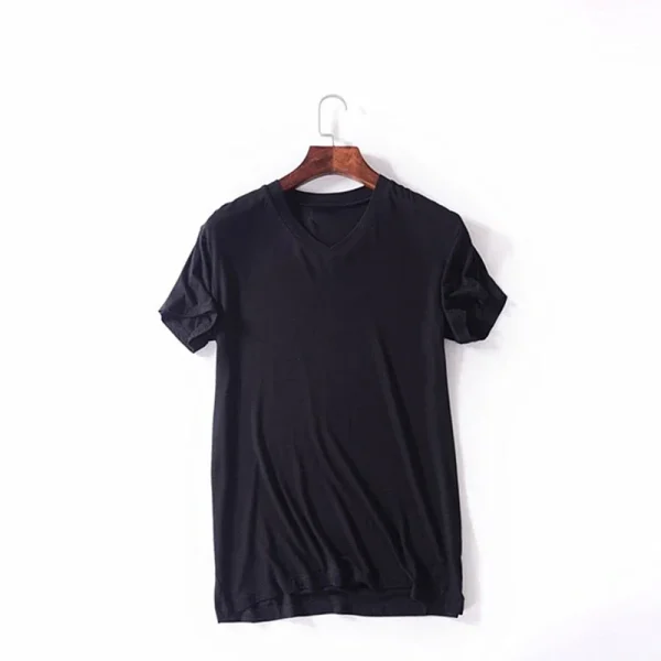 2025 Brand New Men's Modal T-Shirt V-Neck Large Size Men T-Shirt Short Sleeve Loose Man T shirt Solid Color For Male Tops Tees - Image 3