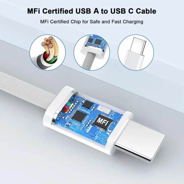 Original 60W USB Fast Charger Cable For Apple iPhone 16 15 Pro Max Plus USB Type C Phone Quick Charging For Xiaomi Samsung Cable - Image 2
