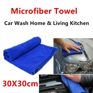 1pcs 30*30CM Blue Microfiber Car Cleaning Towels Kitchen Wash Auto Home Cleaning Wash Clean Cloth SuperfineFiber