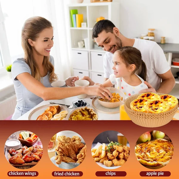 Air Fryer Disposable Paper Liner Non-Stick Oil-proof Parchment Mat for Cooking Microwave Oven Sheets Special Baking BBQ Roasting - Image 3