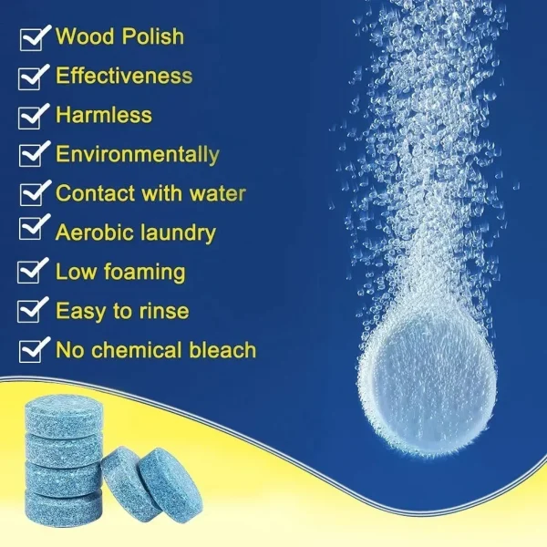 5Pcs Solid Cleaner Wash Cleaning Auto Car Truck Windscreen Wiper Effervescent Tablets Glass Toilet Cleaning Car Accessories - Image 2