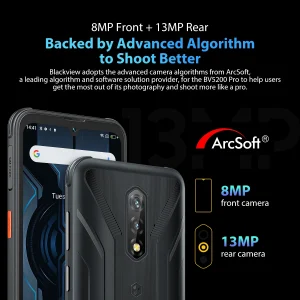 Blackview Unlocked Smartphone BV5200 Pro Rugged Phone Android12 4GB 64GB Mobile Phone 13MP Camare, 5180mAh Cellphone