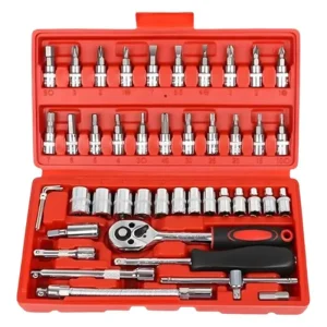 NEW 46 Piece Tool Set-General Household Hand Tool Kit Auto Repair Tool Set with Plastic Toolbox Storage Case