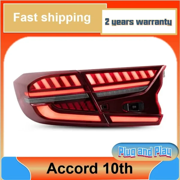 Car Styling for Honda Accord 10th Taillight 2018-2022 Accord Tail Lights Rear DRL Fog Brake Turn Signal Reversing - Image 5