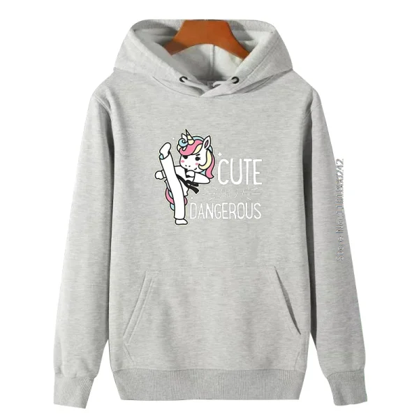 Cute Dangerous Karate Taekwondo Funny Graphic Hooded Sweatshirts Unisex High Quality Thick Sweater Fleece Hoodie Hooded Shirt - Image 5