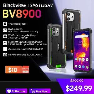 [World Premiere] Blackview BV8900 Rugged Smartphone Android 13 6.5” Display 16GB 256GB Helio P90 Mobile Phone Thermal Cellphone