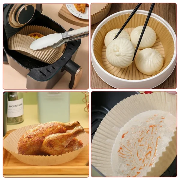 Air Fryer Paper Food Disposable Paper Liner Airfryer Kitchen Cookers Oil-proof Barbecue Plate Steamer Fryer Baking Accessories - Image 5