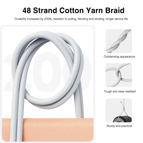 Original 60W USB Fast Charger Cable For Apple iPhone 16 15 Pro Max Plus USB Type C Phone Quick Charging For Xiaomi Samsung Cable - Image 4