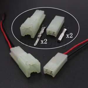 1 Set 2 Ways Auto AC Assembly Parts Unsealed Connector Automobile Male Female Docking Socket Auto Wiring Terminal Adapter