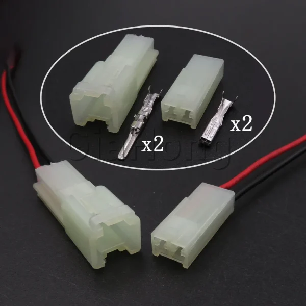 1 Set 2 Ways Auto AC Assembly Parts Unsealed Connector Automobile Male Female Docking Socket Auto Wiring Terminal Adapter