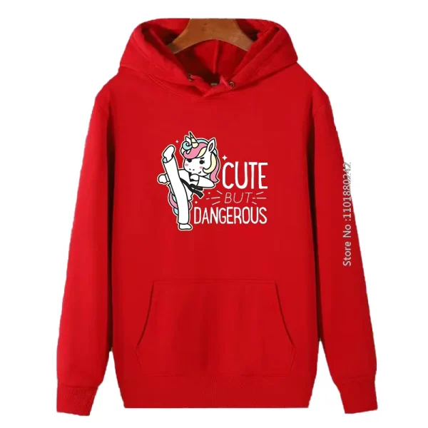 Cute Dangerous Karate Taekwondo Funny Graphic Hooded Sweatshirts Unisex High Quality Thick Sweater Fleece Hoodie Hooded Shirt - Image 3