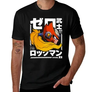 Megaman Zero Art T-Shirt kawaii clothes plus size tops black t-shirts for men