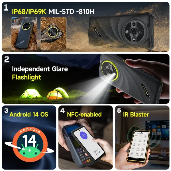 Ulefone Armor X31 Pro Rugged Phone 6.56'' Up to 16GB+256GB 6050mAh NFC Android 14 Smartphone - Image 5
