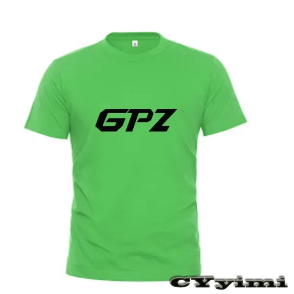 For GPZ500S GPZ1100/ABS GPZ900R T Shirt Men New LOGO T-shirt 100% Cotton Summer Short Sleeve Round Neck Tees Male